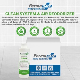 PermaSafe HVAC Solutions CLEAN System & Air Deodorizer, Removes and Prevents Return of Odors, Restores & Enhances Indoor Air Quality
