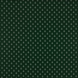babrause® Cotton Fabric Anchor Mini Fir Green Woven Fabric Sold by the Metre Poplin Oeko-Tex 150 cm Wide - From 0.5 Metres