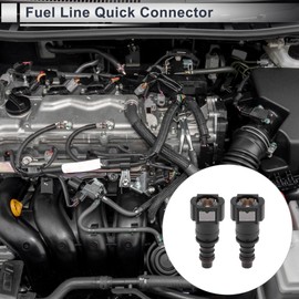 FUELHOOD 5/16" Fuel Line Quick Connector ID Hose for 3/8" SAE Male Connector Straight Push-On Connector Seal Fittings Plastic Black Grey 2 Pcs