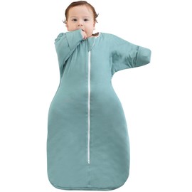 Aomloge PuppyPaws: Baby Sleeping Bag 1.5 TOG, Swaddle with Arms Up Long Sleeves and Mitten Cuffs, Bamboo Rayon Sleep Sack 0-3 Months, Wearable Blanket Baby with 2-Way Zipper
