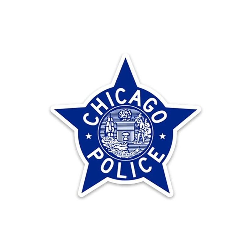 Chicago Police Star Decal Sticker - 1960's Star, Size 3"