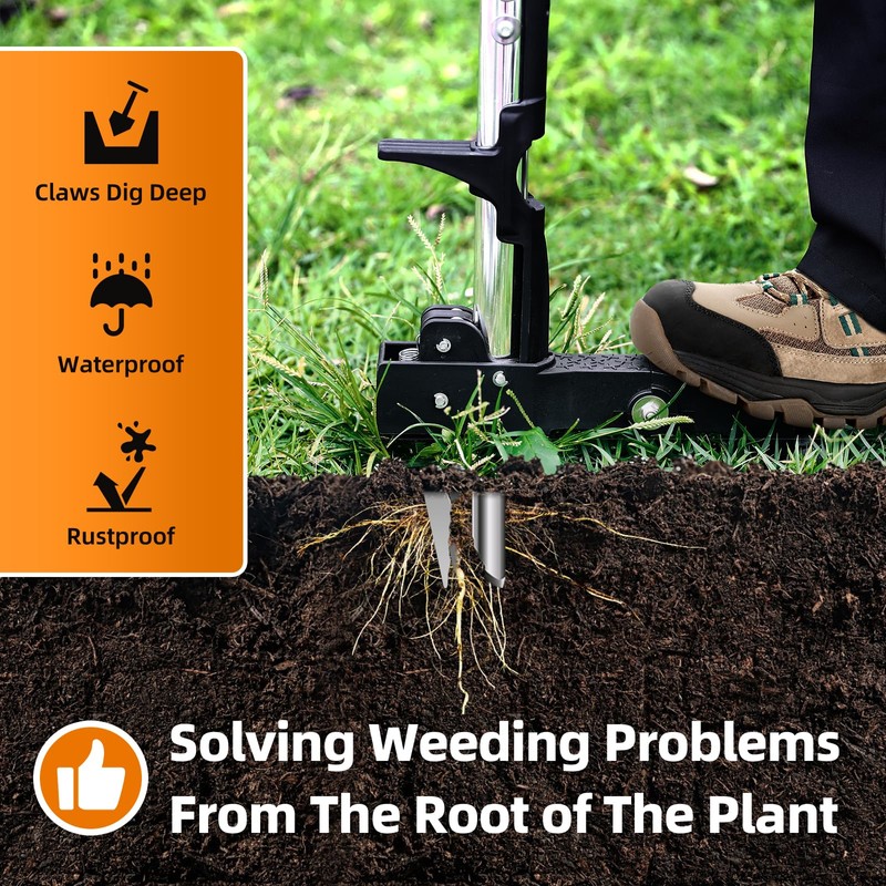 Weed Puller Tool, Heavy Duty Stand Up Weed Puller with
