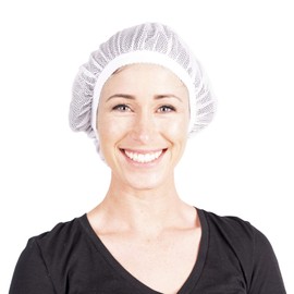 Mesh Bonnet Protective Night Cap for Curly or Frizzy Hair Protection, 2-Pack comes with FREE Eyeglass Pouch (White)
