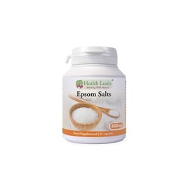 Health Leads 헬스리드 비건 퓨어 엡솜솔트 식용 엡솜염 마그네슘 설페이트 600mg 80캡슐 Epsom Salt Salts Health Leads Vegan Pure Epsom Salt Edible Epsom Salt Magnesium Sulfate 600mg 80 Capsules