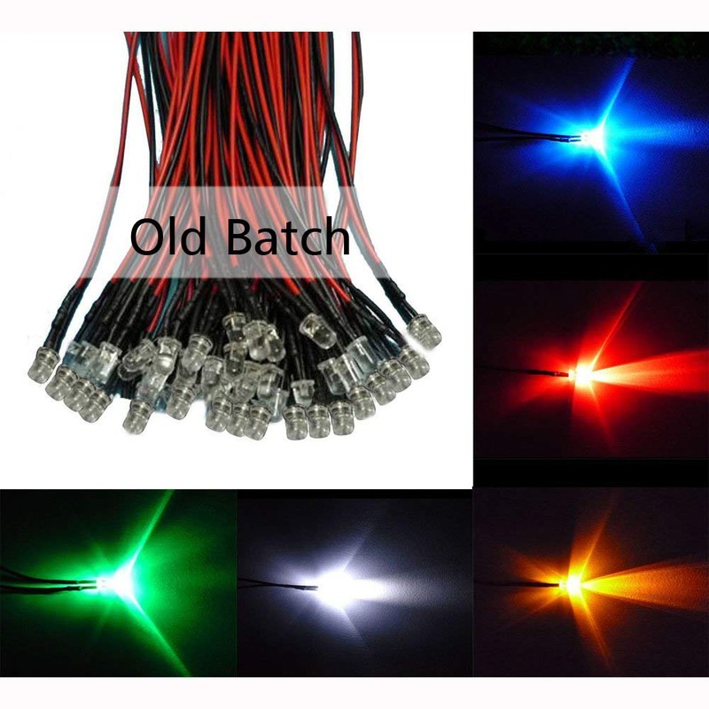 Honbay 50pcs Mixed Colour 5mm LEDs Pre Wired Light 12V
