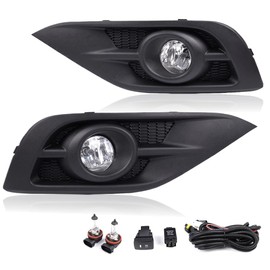 CNNELL Fog Lights Compatible with 2012 2013 2014 Honda CR-V (ASIA TYPE) (Black Lens)