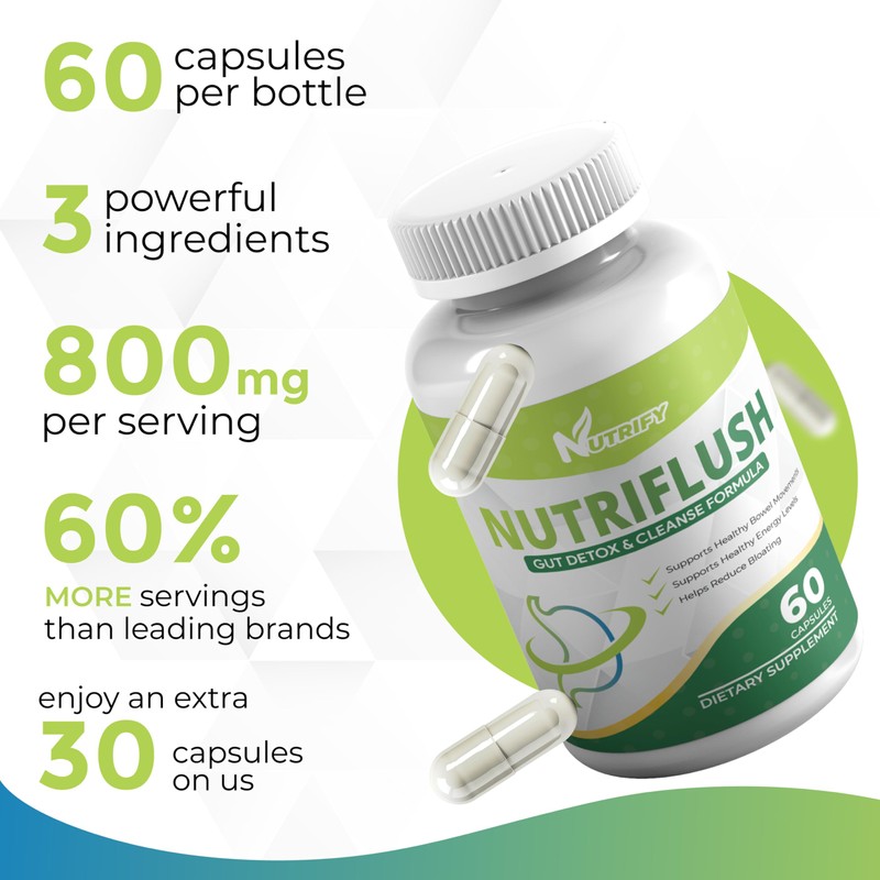 NutriFlush - Powerful Colon Support & Gut Cleanse Formula, High