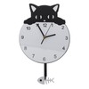 HOMSFOU Silent Wall Clock Wall Hanging Clock Round Cat Kitten
