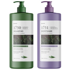 Margent Tea Tree & Rosemary Shampoo & Body Wash Set 1500ml / 메르헨트 티트리 앤 로즈마리 샴푸&바디워시 세트 1500ml X 1세트 대용량 약산성 바디클렌저 향좋은 향기좋은 - 티트리 로즈마리 샴푸&바디워시 X 1세트