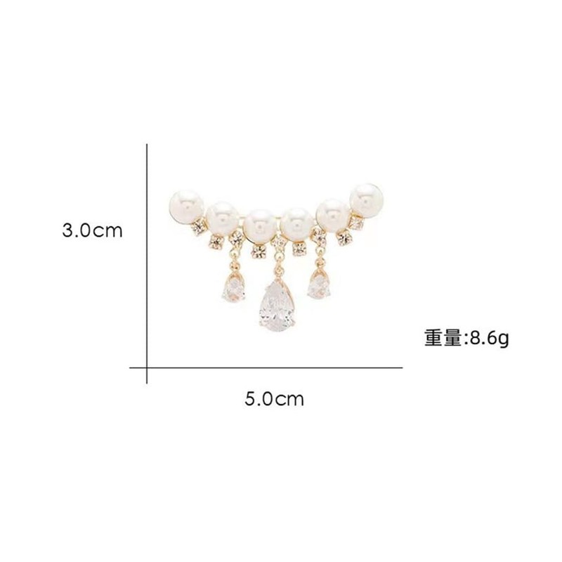 sunjiaqiRhinestone Pearl Tassel Brooch Crystal Pearl Flower Brooches Pins Fashion