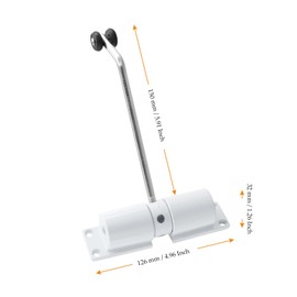 FAAING Pack of 2 Stainless Steel Door Closer, White, Automatic Door Closer, Garden Gate with Screws, Door Closes Automatic Tension Spring Door Closer for Indoor and Outdoor Use, Garden Door Closer