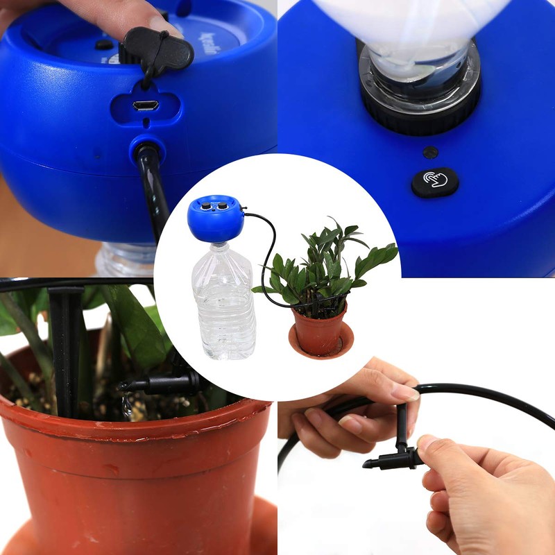 Bewässerungscomputer Micro Drip Bewässerungssystem Automatisch Bewässerung für Indoor Balkon Topfpflanzen,