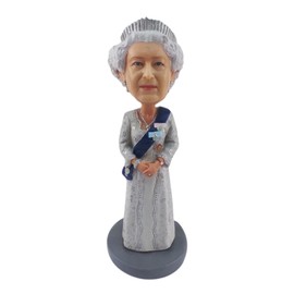 Queen Elizabeth II Figurine Resin Statue Latex Cosplay Face Cover Collectible Figure  Car Desktop Office Window Toy