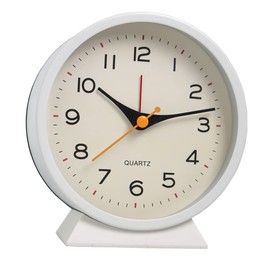 thjsvy 4.5" Vintage Retro Analog Alarm Clock Battery Operated Small Mantel Clock, Silent Bedside Table Clock with Night Light for Bedroom, Office, Desk, Living Room, Gift Clock