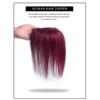 Rose bud HairToppers for Women Real Human Hair 14Inches Burgundy