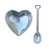 Heart Shaped Fine Pewter Salt Bowl With Salt Spoon, Handcast