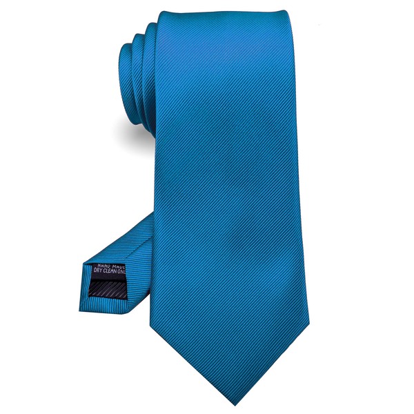 RBOCOTT Corbata de seda azul pavo real para hombres (azul