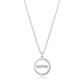 Philip Jones Silver Plated Filigree Disc Sister Necklace