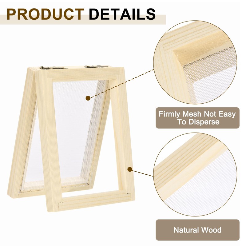 sourcing map Paper Making Screen Wooden Paper Making 4.7 x