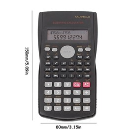 KK-82MS-D Portable Scientific Calculator Engineering Scientific Functional Calculator with 240 Functions Two-Line Display for Back to School Supplies Students Teachers Business Office Home(Black)