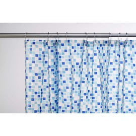 Croydex AE543424 Mosaic PVC Shower Curtain, Blue, 1800 x 1800mm