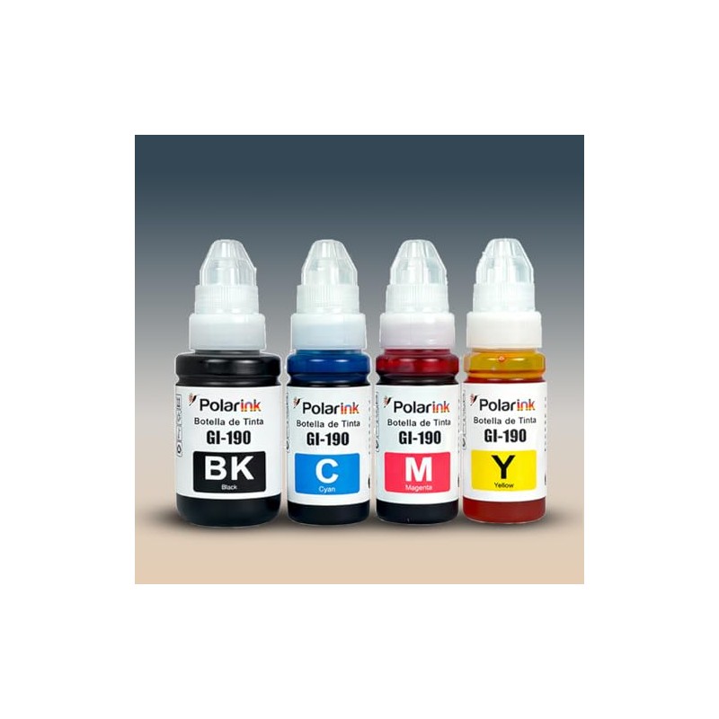 Kit 4 Tintas Compatibles con Canon Gi-190 G1100 G1110 G2100