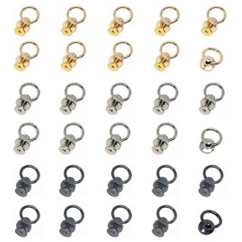 MEDUSHASHA Drop Handle Rivet Studs Screwed Swivel Hardware for Leather Craft Rivets Purse Ball Studs for Leather Bracelet Shoes Boots Handbag Hat Jacket Decoration 30pcs DIY (3 Colors)