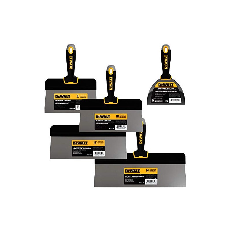 DEWALT Stainless Steel Big Back Taping Knife 4-Pack + Free