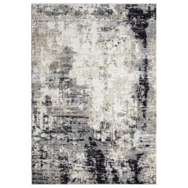 LUXE WEAVERS Abstract Textured High-Low Pile Gray 8x10 Area Rug, Modern Carpet