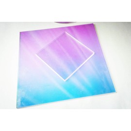 ACFENG Laser 5PCS Acrylic (PMMA) AB Square Sheet, Plexiglass Square Iridescent/Radiant Sheet (1.5MM Thickness, 5")
