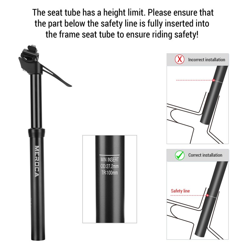 Hydraulic Dropper Post Adjustable Angle Seat Dropper Manual Control Aluminum