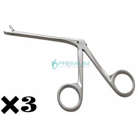 PREMIUM INSTRUMENTS 3 Pcs Alligator Forceps Shaft 3.1" Working End 3mm Ear Surgical Tools