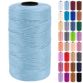 Uiopa Macrame Cord 3mm x 200m Polypropylene Flat Macrame String Crochet Yarn for Handbags, Shopping Bags, Sun Hats, Shoes, Carpets, DIY Crafts, Decorative Projects