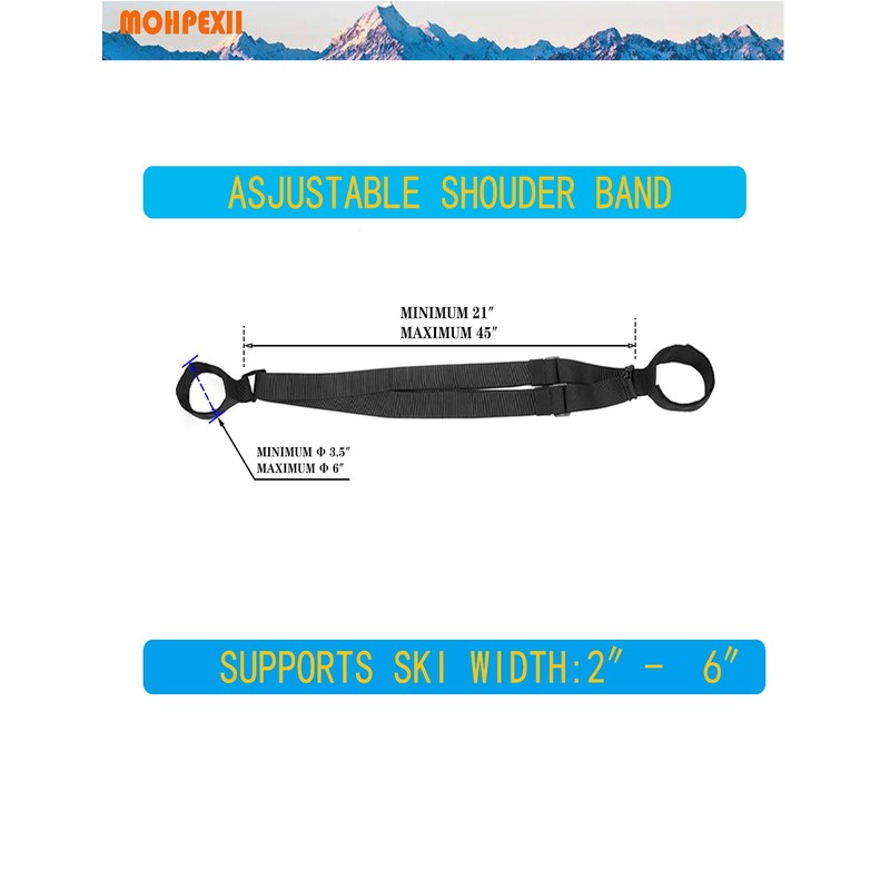MOPHOEXII 2 Pack Ski and Pole Backpack Carrier Strap |