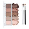 Neutral Nude Brown Eyeshadow Palette with 5 Velvety Matte Shades