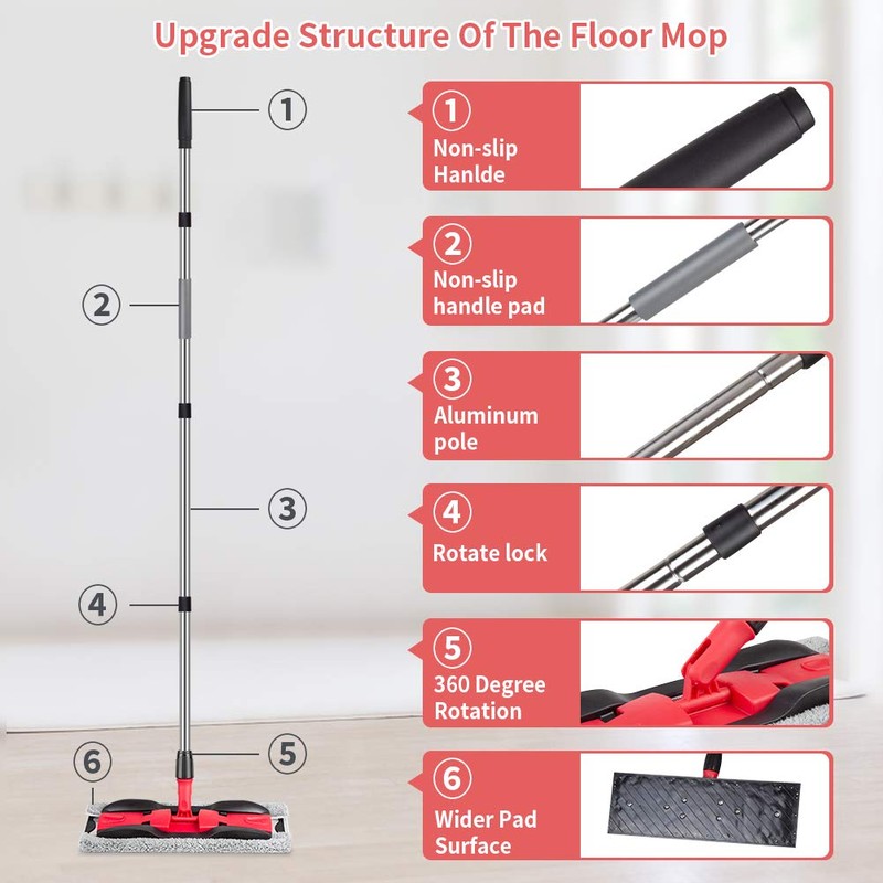 Microfiber Mops for Hardwood Floor Cleaning: MEXERRIS Flat Floor Mop