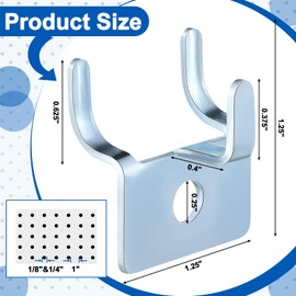 Tandefio Pegboard Hooks Metal Prong Hook Peg Board for Hanging Hangers for Wall Picture Jewelry Display Tool(Silver,25 Pcs)