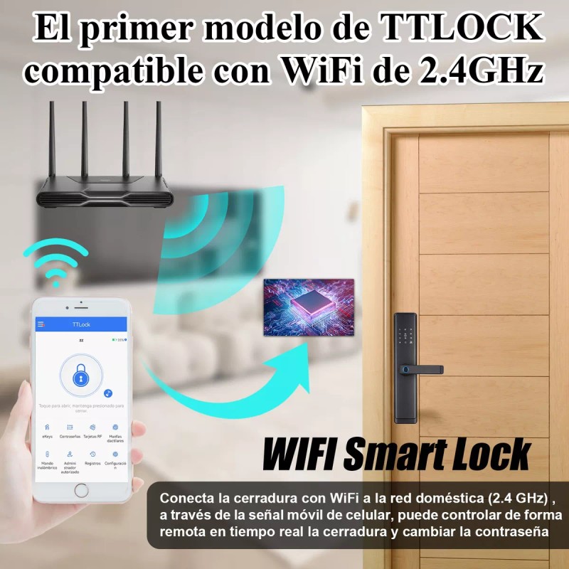 DAWEI GO Cerradura Inteligente Electrónica Wifi, Chapas Smart Lock