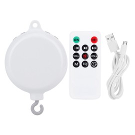 USB Remote Control Baby Infant Crib Bed Music Box Bells Hanging ToyWhite