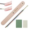 Color Titanium-Circle Bevel Shovel Double Head Cuticle Remover Pusher,Double head