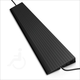 Everlasting 1”Rise Threshold Ramp for Doorways, 2200 Lbs Load Capacity, 35.4” Wide Natural Rubber Non-Slip Wheelchair Ramp for Indoor or Outdoor Use, Cuttable for Driveways, Bathrooms, and Garages