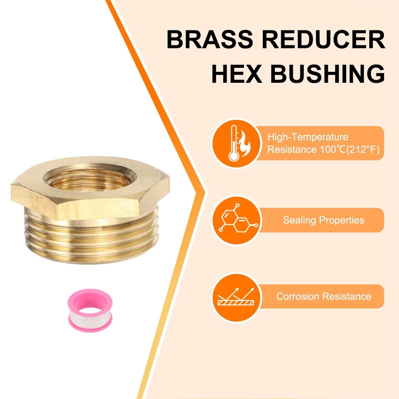 sourcing map 6 Pcs G1 Male x G1/2" Female Threaded