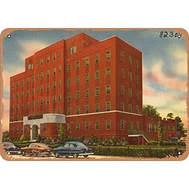 7 x 10 METAL SIGN - New York Postcard - Horace Harding Hospital, 9002 Queens Blvd, Elmhurst, L. I, N. Y.jp - Vintage Rusty Look