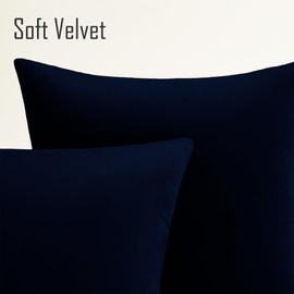 QUORGVES Navy Blue Throw Pillows Navy Blue Pillow Covers 16x16 Inch Pack of 2 for Couch Sofa Living Room Bed Bedroom Soft Square Velvet Throw Pillow Cover 16 x 16 Set of 2