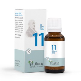 PFLÜGER Schüßler Salts No. 11 Silicea D12 - 15 g Globules - The Salt of Hair, Skin and Connective Tissue - Lactose Free