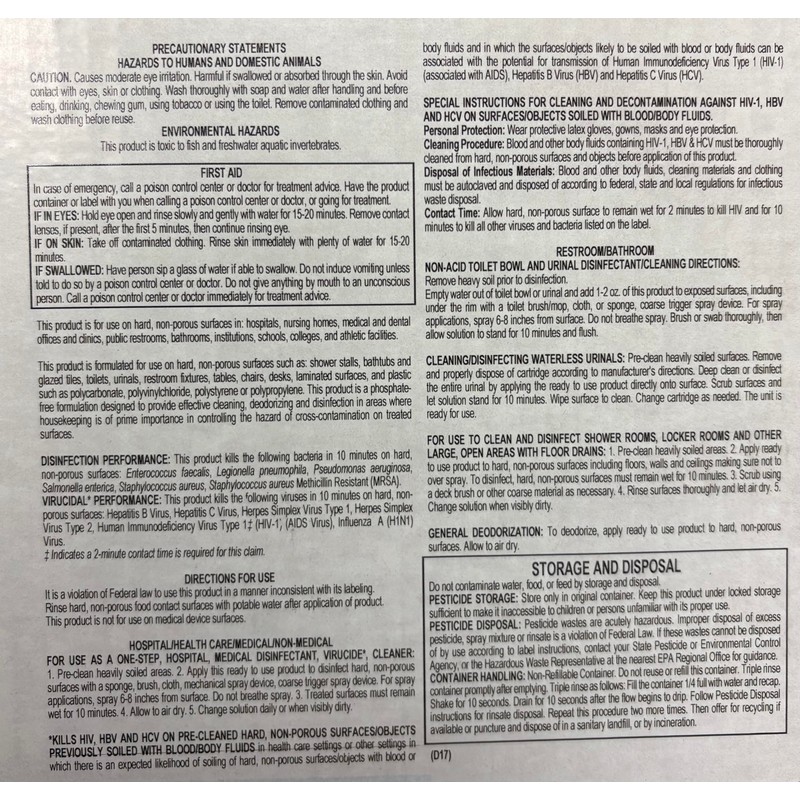 MPC Maintence Solutions Fresh Breeze Non-Acid Disinfectant Bathroom Cleaner 1