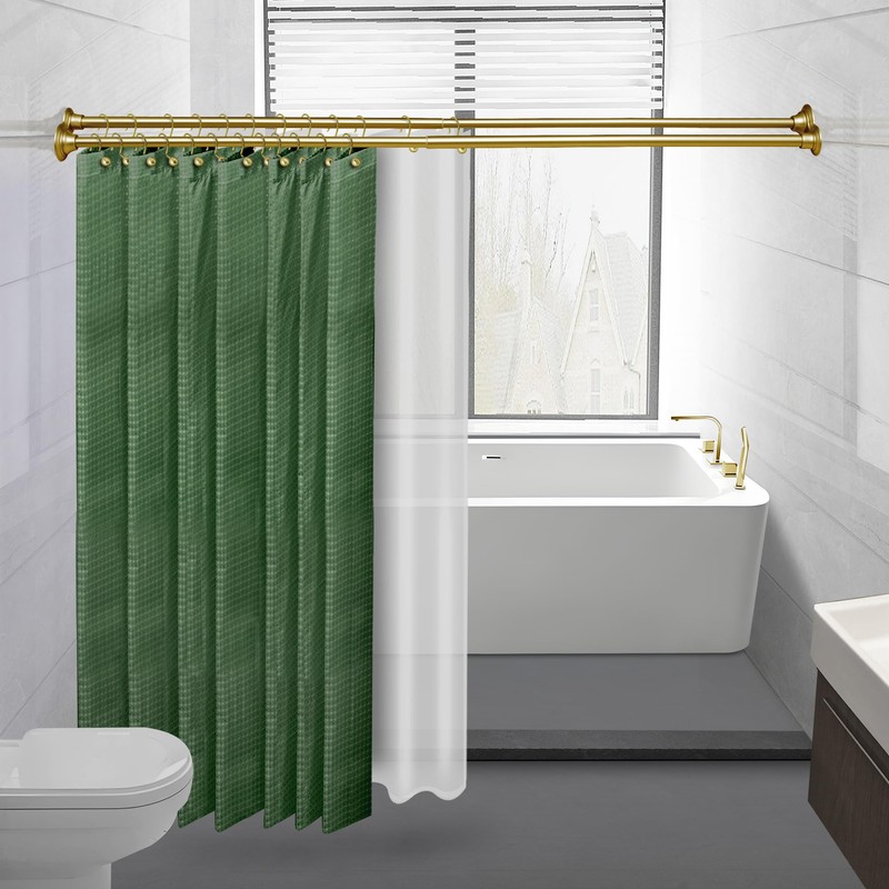 Utopia Alley Adjustable 72-Inch Double Shower Curtain Tension Rods -