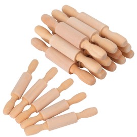 SOUJOY Set of 12 Mini Rolling Pin for Craft, 5 Inch Wooden Dough Roller, Small Rolling Pin for Kitchen, Play-doh and Imaginative Play