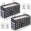 Kanrichu 3pcs Large Wall Hanging Organizer Bag, Linen Fabric Door