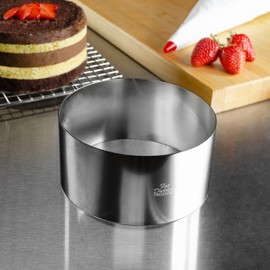 Fat daddio de acero inoxidable redondo para tartas y repostería anillos, Plateado, 5 Inch x 3 Inch, 1